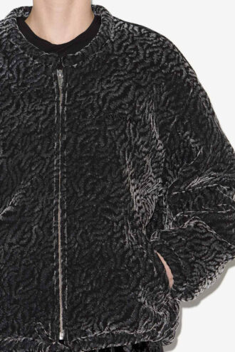 Abelina Burnout Velvet Bomber Jacket
