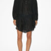 Adeliani Short Cotton Dress with Long Sleeves