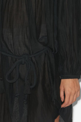 Adeliani Short Cotton Dress with Long Sleeves