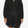 Adeliani Short Cotton Dress with Long Sleeves