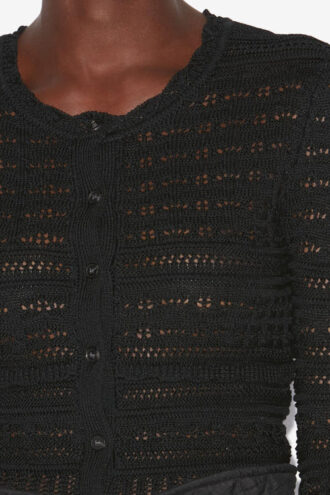 Ajaline Short Openwork Knit Cardigan