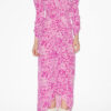 Albini Gathered Silk Blend Midi Dress