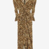 Albini Gathered Silk Blend Midi Dress