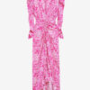 Albini Gathered Silk Blend Midi Dress
