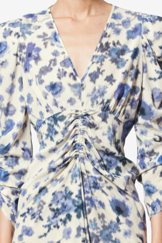 Albini Long Printed Stretch Silk Dress