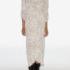 Albini Printed Gathered Silk Midi Dress