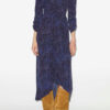 Albini Printed Gathered Silk Midi Dress