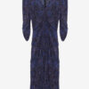 Albini Printed Gathered Silk Midi Dress