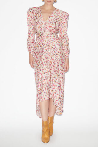 Albini Printed Silk Blend Midi Dress