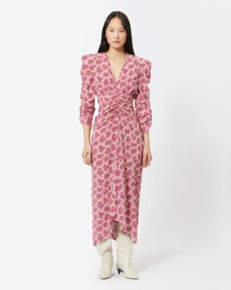 Albini Printed Silk Blend Midi Dress