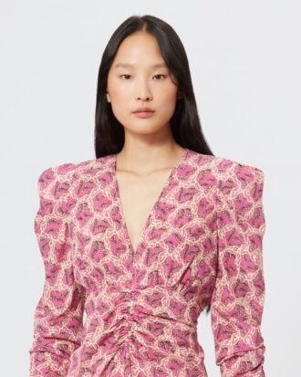 Albini Printed Silk Blend Midi Dress