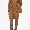 Aleora Faux Suede Wrap-Over Dress