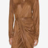 Aleora Faux Suede Wrap-Over Dress