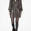Alexane Short Draped Metallic Dress