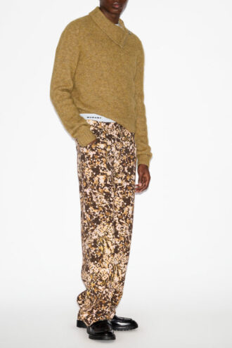 Aliocha Stand-Up Collar Sweater in Plain-Colored Alpaca Knit