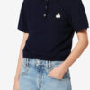 Althea Cotton and Wool Blend Knit Polo with Logo