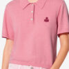 Althea Cotton and Wool Blend Knit Polo with Logo