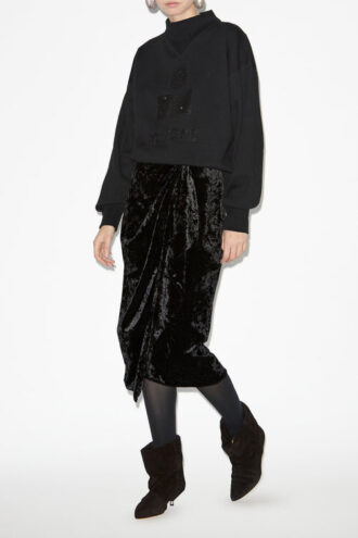 Alyssa Draped Velvet Skirt
