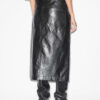 Angele Leather Style Midi Skirt