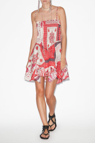 Anka Smocked Printed Cotton Voile Dress