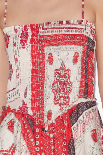 Anka Smocked Printed Cotton Voile Dress