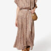 Ansley Long Floral Silk Jacquard Dress