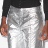 Aude Pants in Coated Silver-Finish Cotton