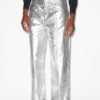 Aude Pants in Coated Silver-Finish Cotton