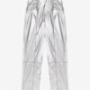 Aude Pants in Coated Silver-Finish Cotton