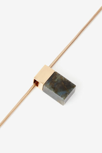Avery Long Necklace with Stone Pendant