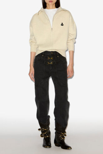 Axelle Zip-Front Knit Cardigan