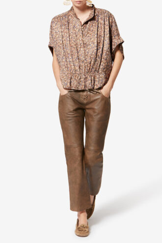 Azalea Floral Silk Jacquard Top