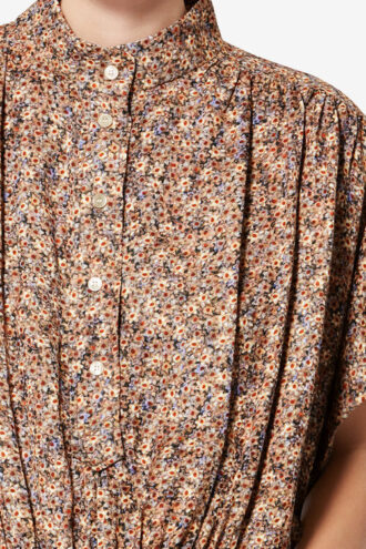 Azalea Floral Silk Jacquard Top