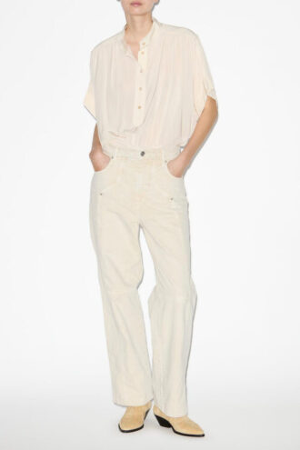 Azalea Gathered Officer Collar Top
