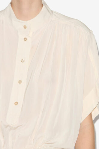 Azalea Gathered Officer Collar Top
