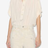 Azalea Gathered Officer Collar Top