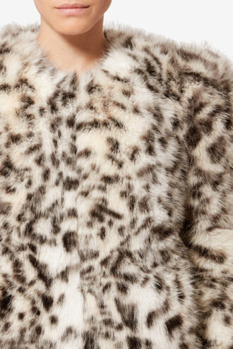 Bahria Mottled Faux Fur Teddy Coat