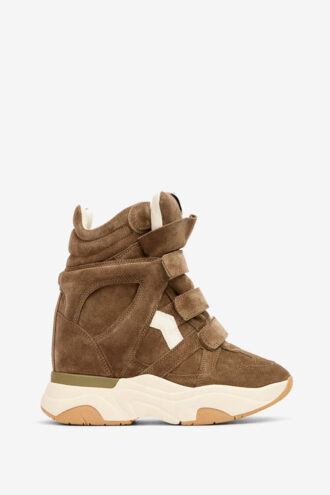 Balskee High-Top Wedge Suede Calfskin Leather Sneakers