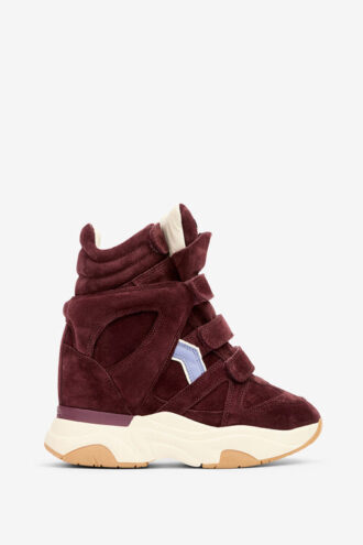 Balskee High-Top Wedge Suede Calfskin Leather Sneakers