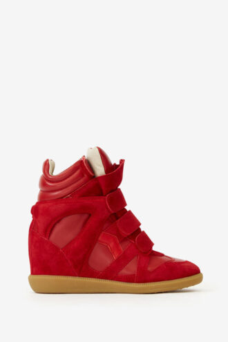 Bekett Suede Calfskin Leather Wedge Sneakers