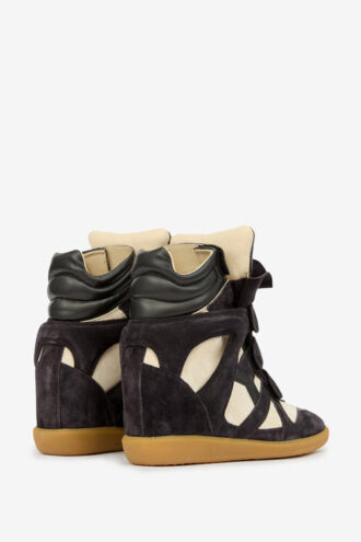 Bekett Suede Calfskin Leather Wedge Sneakers