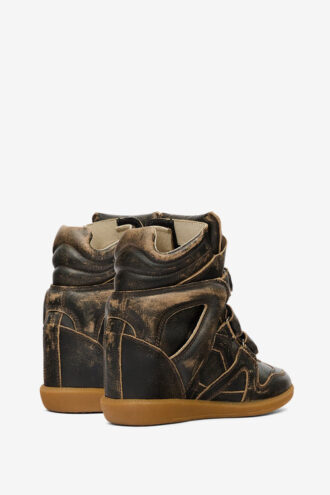 Bekett Vintage Leather Wedge Sneakers