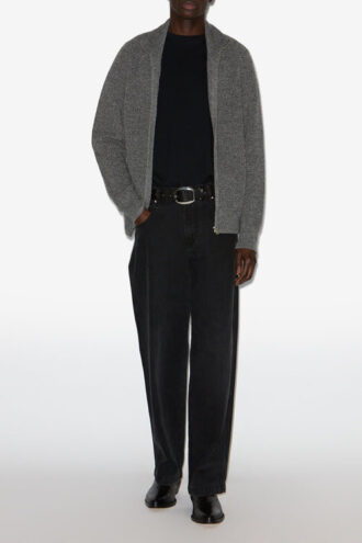 Benett Zip-Up Ribbed Wool Cardigan
