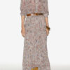 Besma Long Printed Crepe Skirt