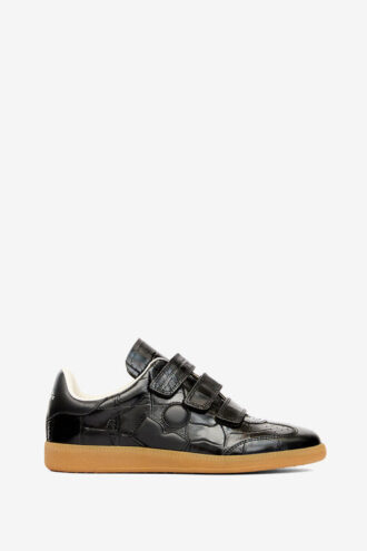 Beth Embossed Low-Top Leather Sneakers