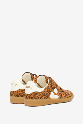 Beth Low-Top Printed Suede Calfskin Leather Sneakers