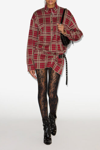 Blandia Plaid Shirt Dress