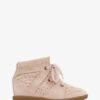 Bobby Perforated Suede Leather Wedge Sneakers