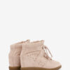 Bobby Perforated Suede Leather Wedge Sneakers