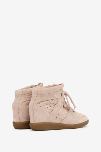 Bobby Perforated Suede Leather Wedge Sneakers